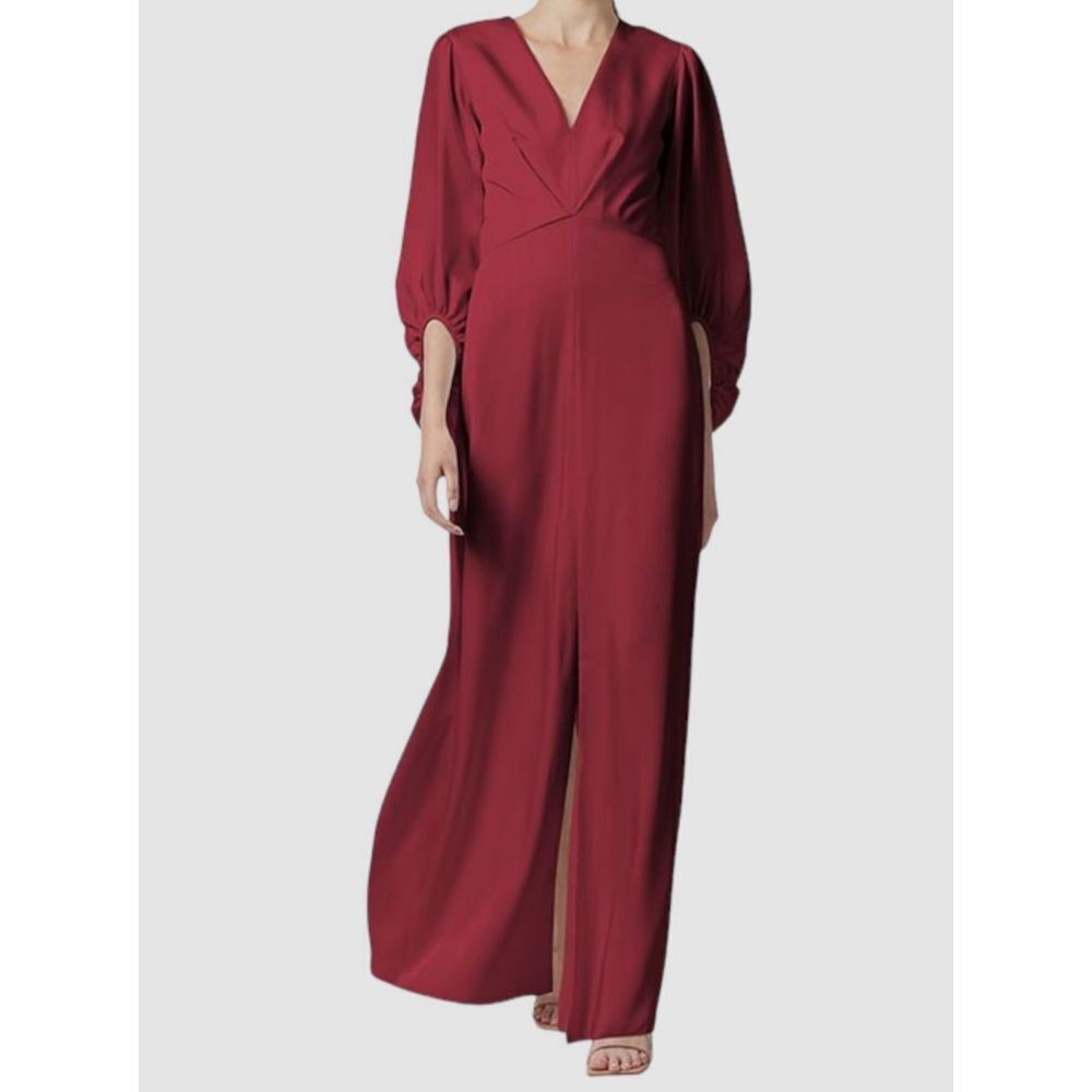Sachin & Babi Nwt Jenny Gown V-Neck Long Sleeve Bordeaux Size 4 Msrp $795